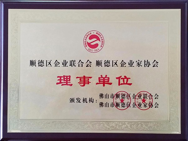逐梦国际pg-2015年获顺德政府颁发“理事单位”